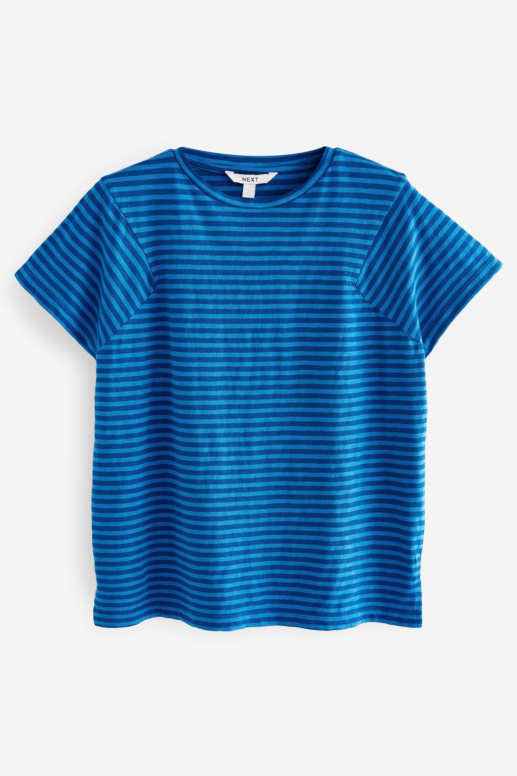 Gestreiftes Next Rundhalsausschnitt (1-tlg) mit Blue T-Shirt T-Shirt