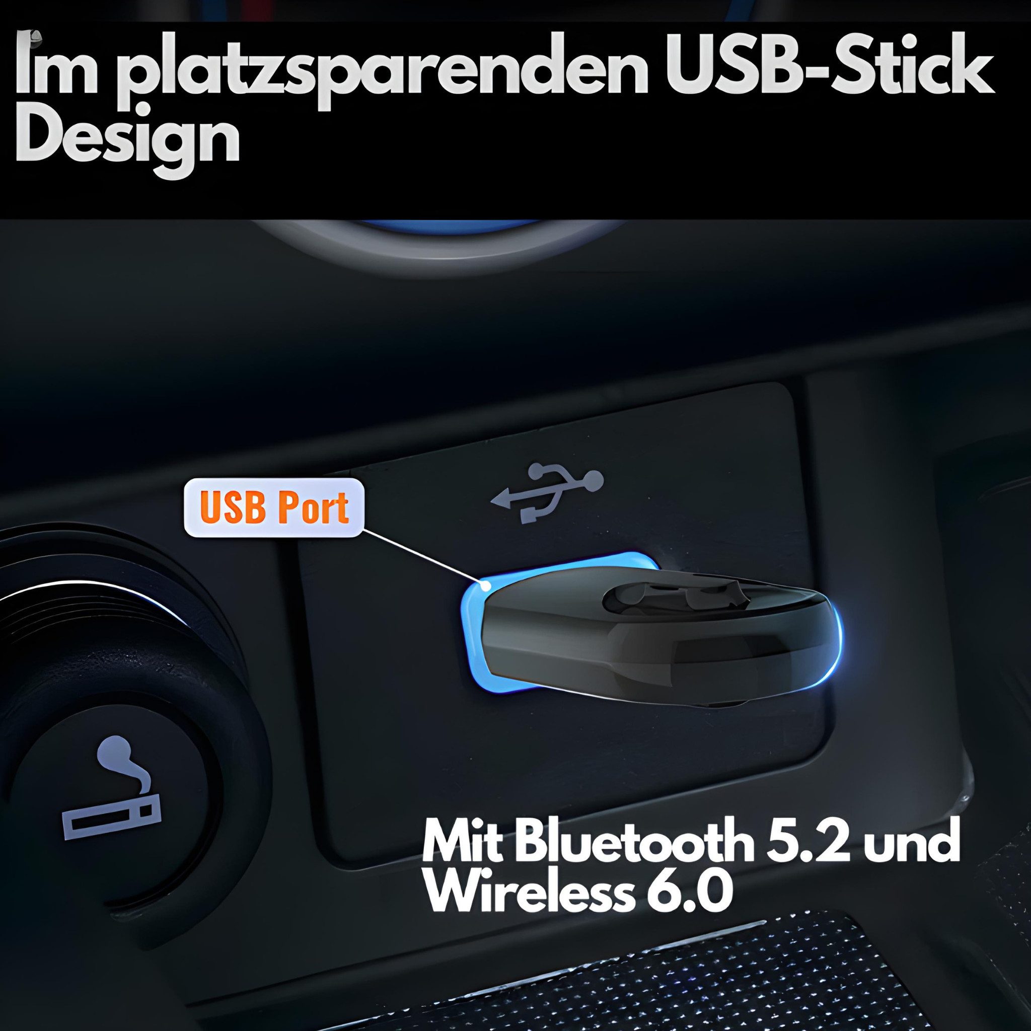 HS.SUPPLY Wireless USB Stick, Wireless CarPlay / Wireless Android Auto Adapter Auto-Adapter Standard-USB zu Bluetooth, WiFi, 2in1 Dongle - für CarPlay & AndroidAuto geeignet