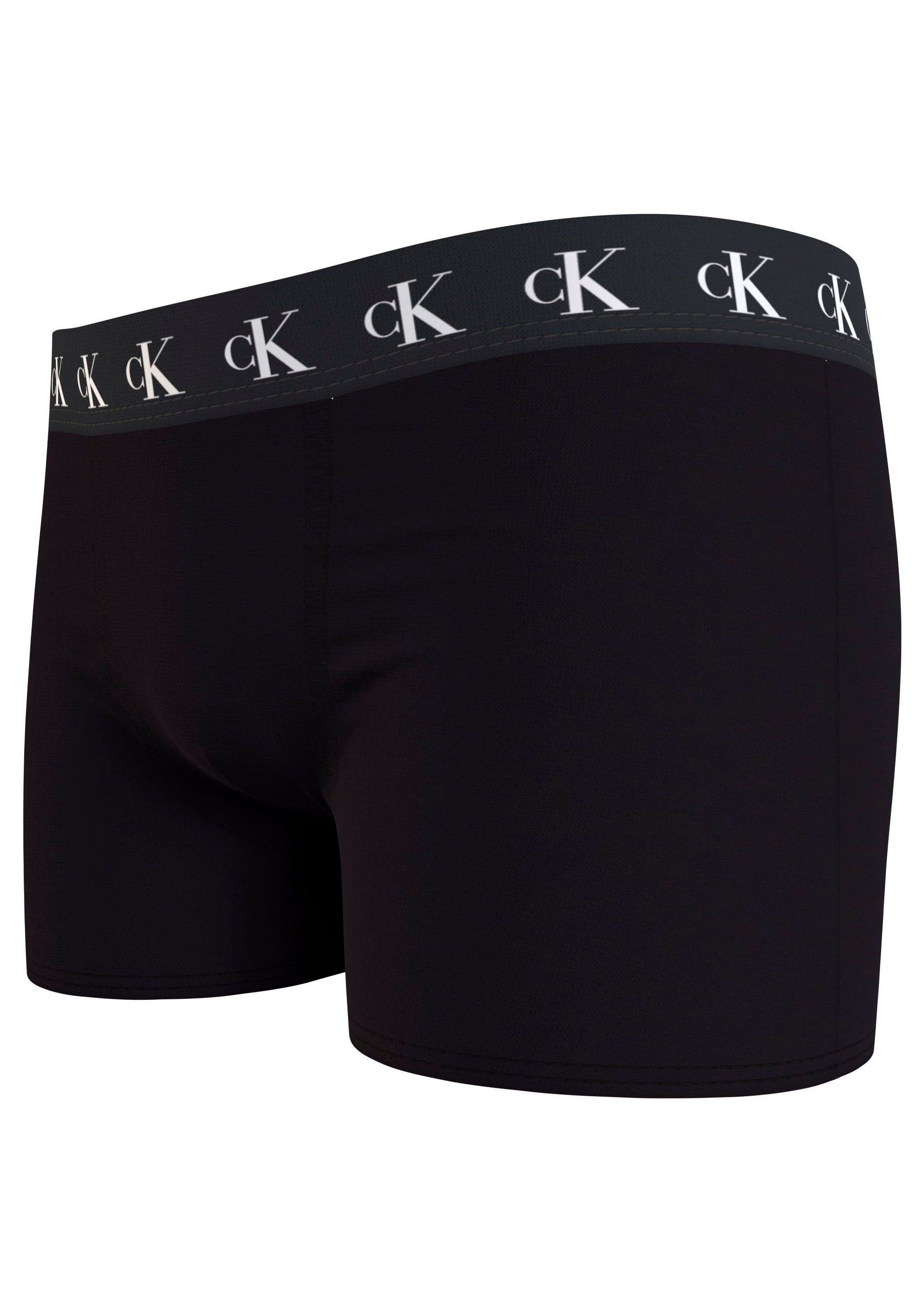 Calvin Klein Underwear Slip Bund TRUNK 3er-Pack) Markenlabel (Packung, Tarpsblue/Pvhwhite/Pvhblack mit Calvin am 3PK Klein