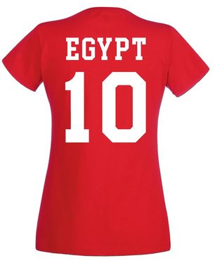 Youth Designz T-Shirt Ägypten Damen T-Shirt im Fußball Trikot Look mit trendigem Motiv