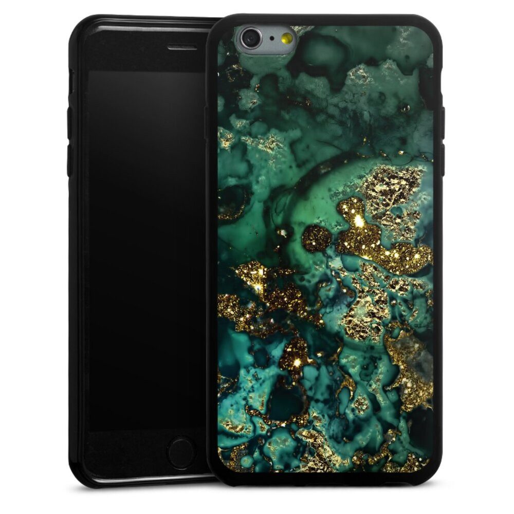 DeinDesign Handyhülle Marmor Glitzer Look Muster Cyan Glitter Marble Look, Apple iPhone 6s Plus Silikon Hülle Bumper Case Handy Schutzhülle