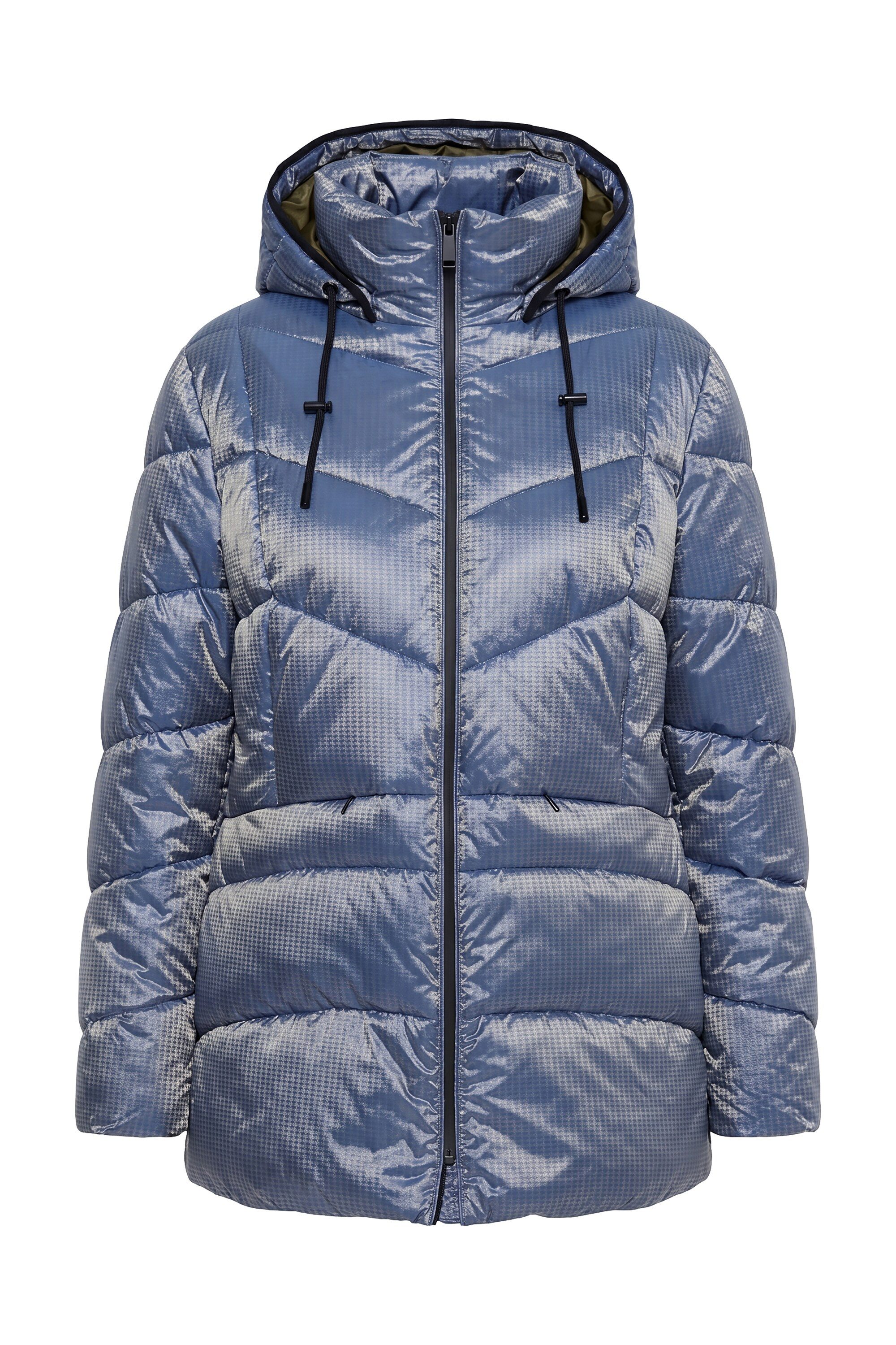 Ulla Popken Steppjacke HYPRAR Pufferjacke Hahnentritt Kapuze abnehmbar