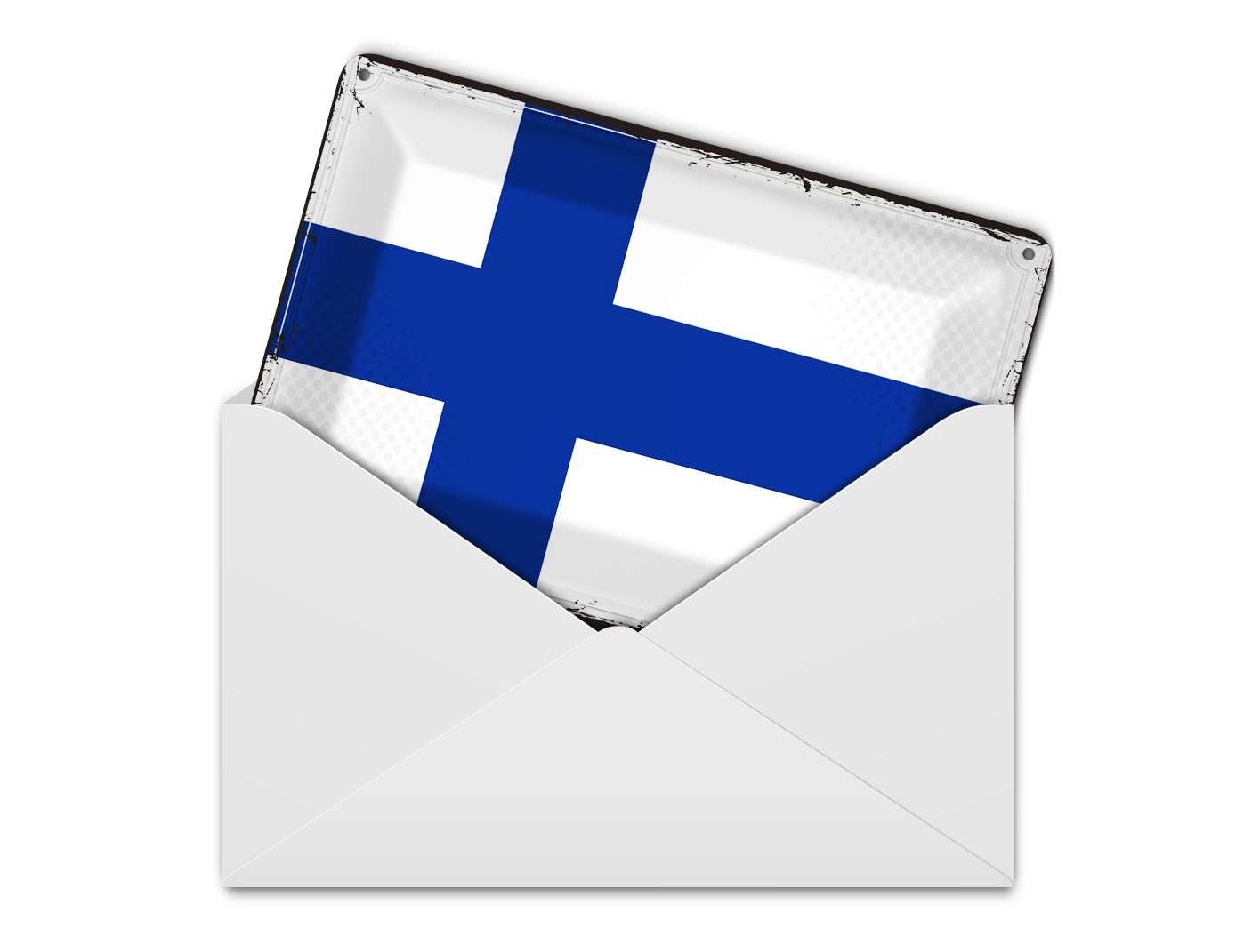 Femer GmbH Postkarte Flagge Finnlands 14x10 cm Retro Flag of Finland, unfrankiert