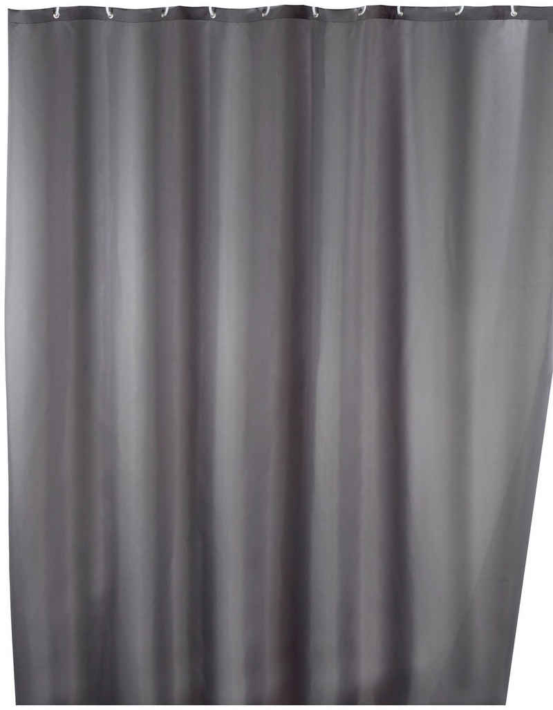 WENKO Duschvorhang »Uni Grey« Breite 180 cm, Höhe 200 cm, waschbar