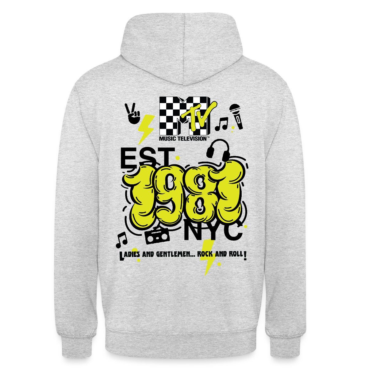Hoodie MTV Est. 1981 NYC Logo Rückendesign Unisex Hoodie