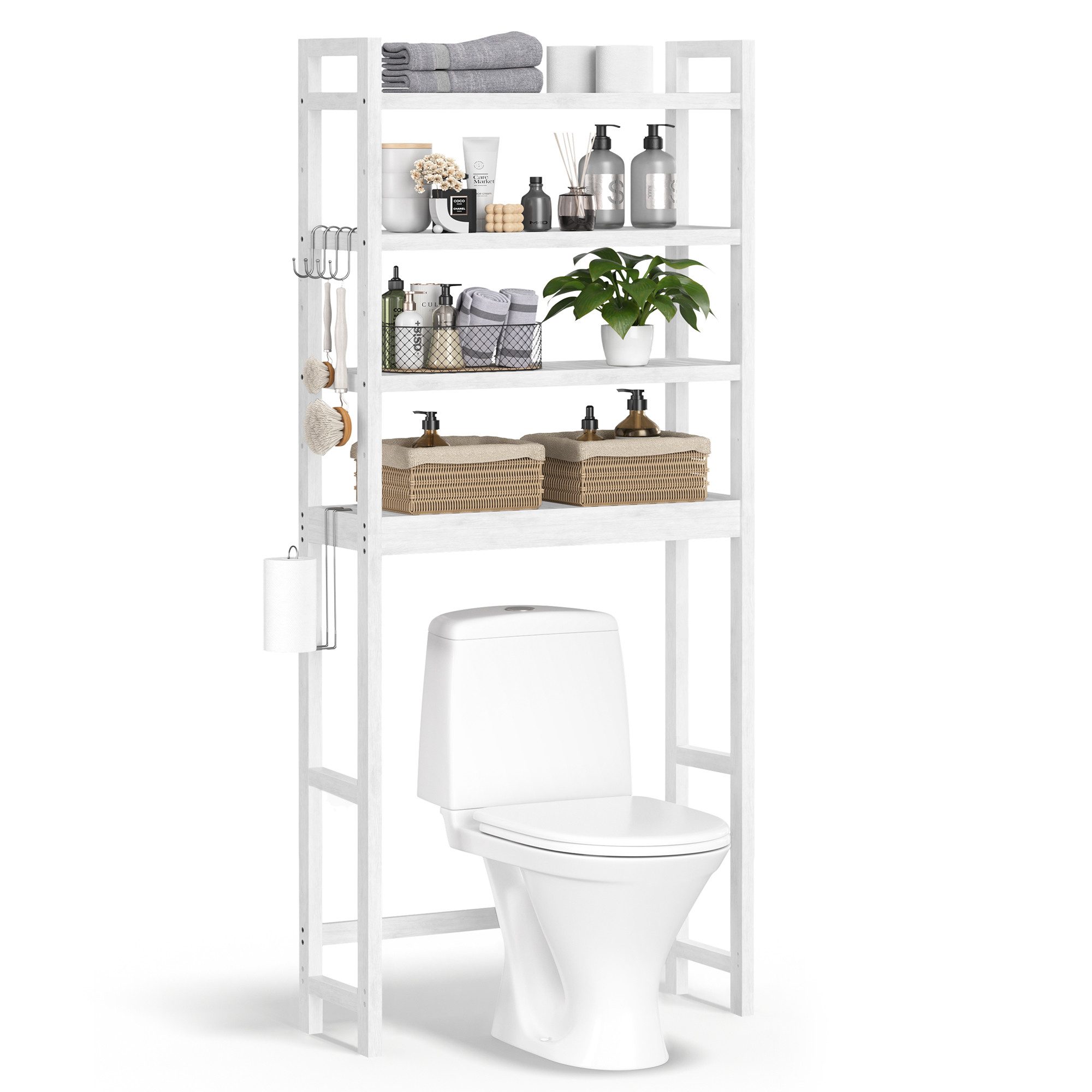 SONGMICS Badregal Toilettenregal, Waschmaschinenregal,4-stöckig, verstellba günstig online kaufen