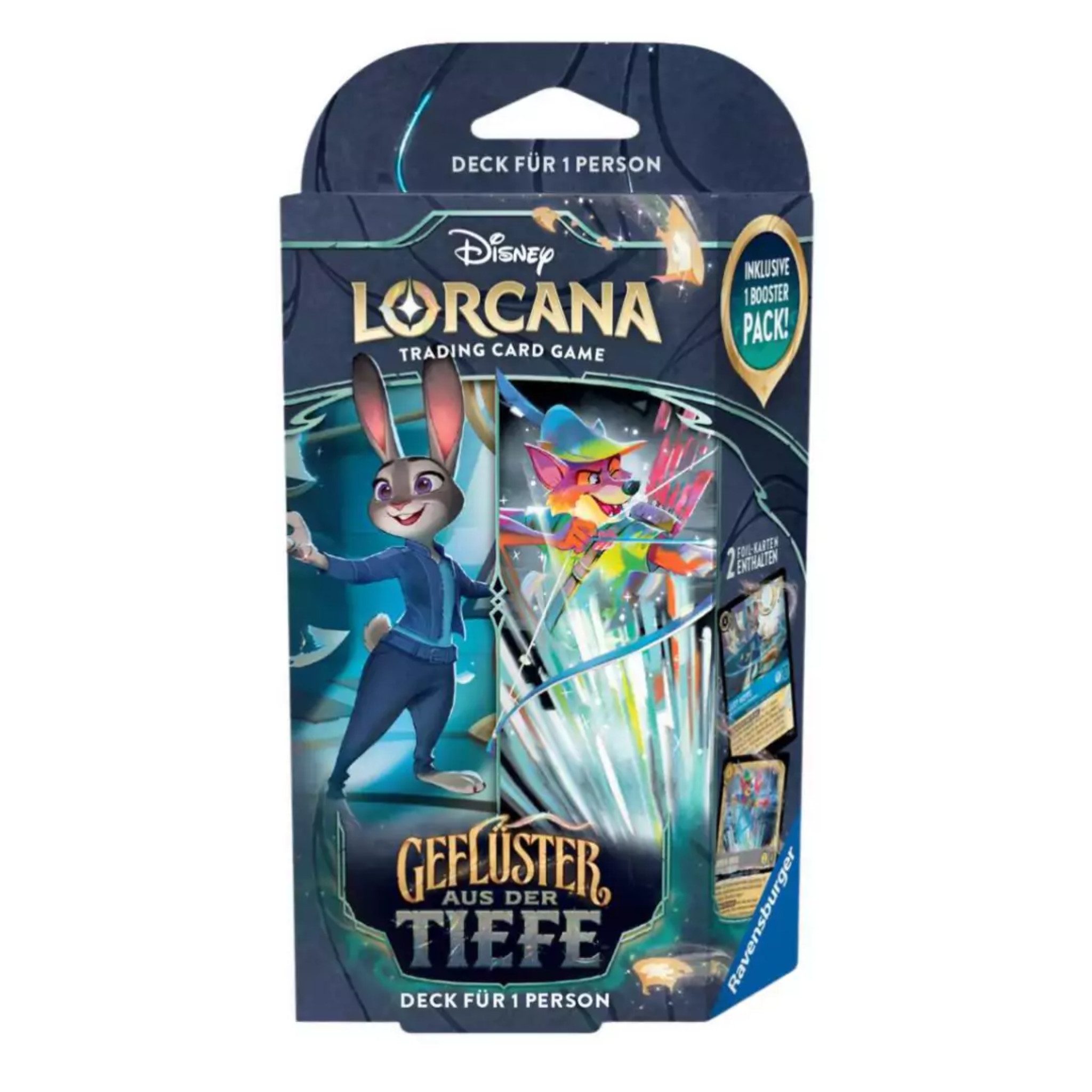 Ravensburger Verlag GmbH Sammelkarte Lorcana Geflüster aus der Tiefe Starter Deck Judy Hopps/Robin Hood DE