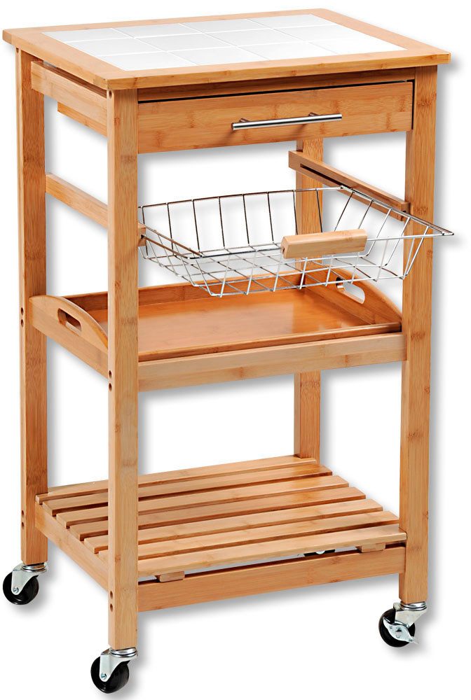 KESPER® Küchenwagen Rollwagen, Fliesen, Bambus, FSC günstig online kaufen