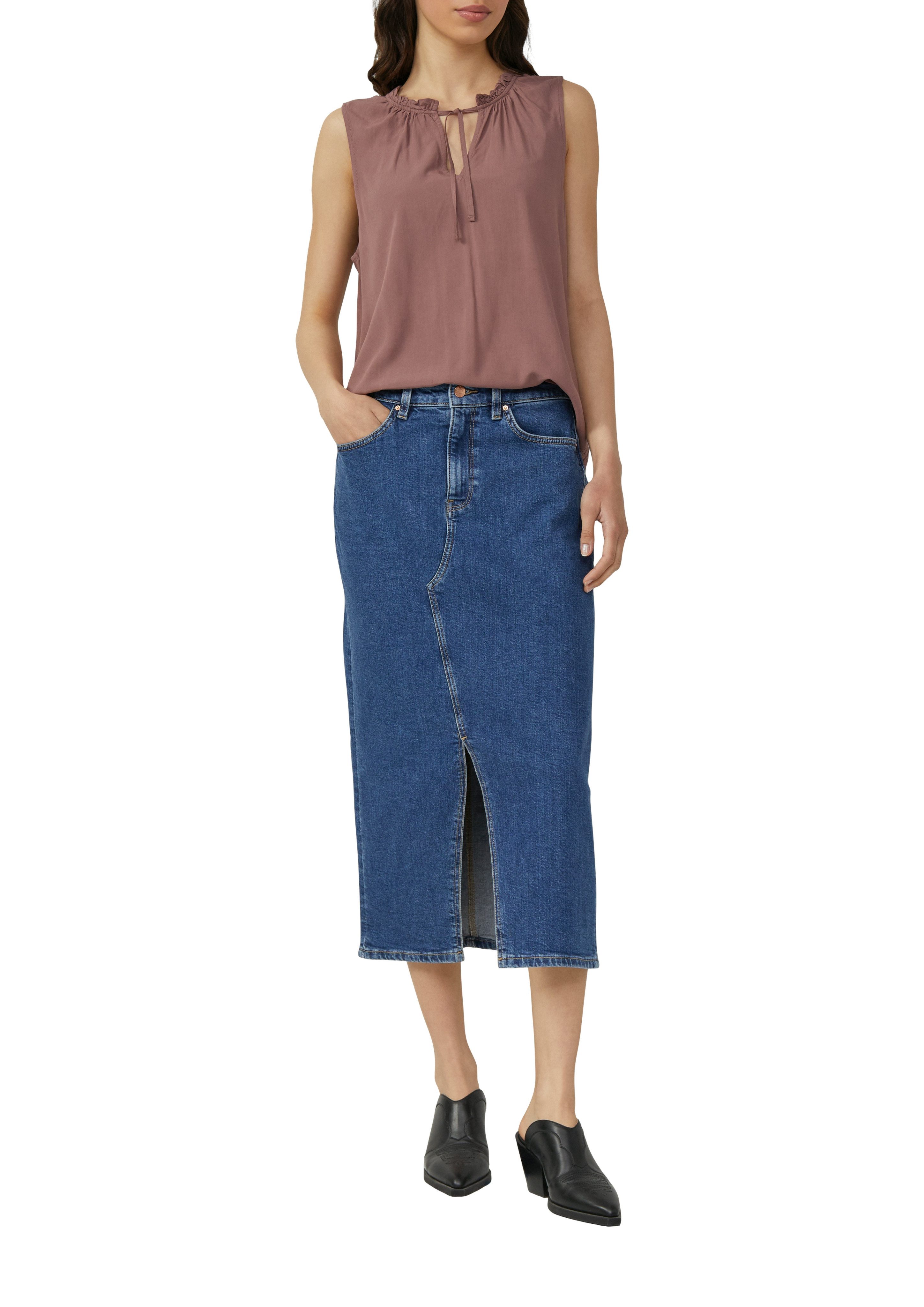 QS Blusentop mit Rüschen Kragen günstig online kaufen