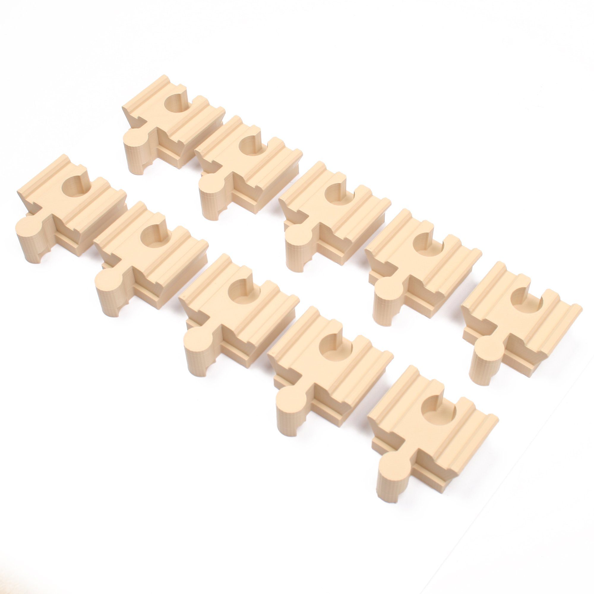 Kreative Feder Spielzeugeisenbahn-Schiene Ausgleichs-Schienen für Holz- Eisenbahnen & Baukasten-Systeme, (Set, 10-tlg), aus Bio-Kunststoff;  kompatibel mit Eichhorn, Brio, Lego Duplo