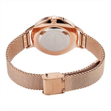 Victoria Hyde Quarzuhr Geschenkset Damen Quarzuhr Green Park Flower Edelstahl in Rosegold, (Armbanduhr mit passendem Schmuckarmband), mit passendem Armband