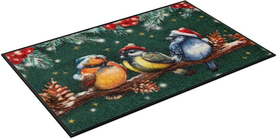 Fußmatte Magic Birds, wash+dry by Kleen-Tex, rechteckig, Höhe: 7 mm, sehr  flach, fußbodenheizungsgeeignet, rutschfest