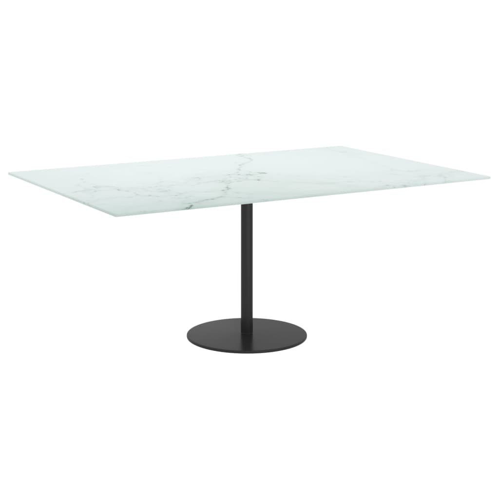 Tischplatte (1 Marmoroptik mm cm furnicato 8 in Weiß Hartglas St) 100x62