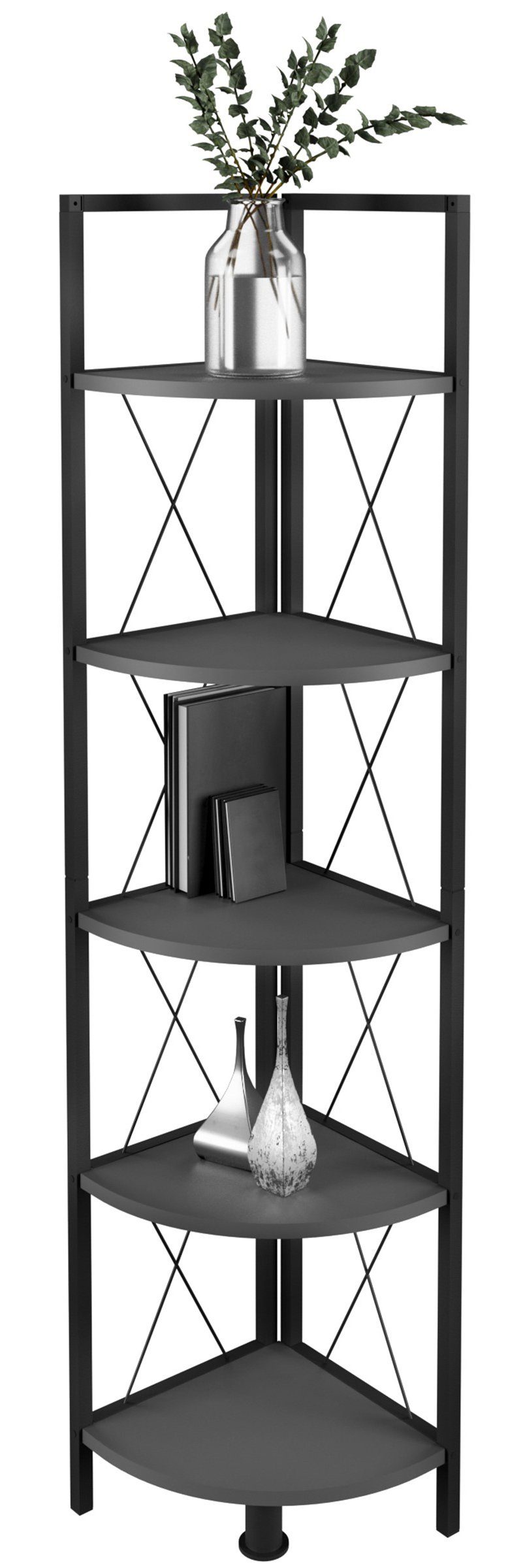VCM Standregal Holz Metall Eckregal Bücher günstig online kaufen