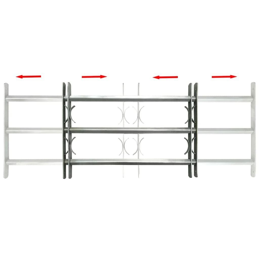 vidaXL Fenster Fenstergitter Verstellbar für Fenster Verzinkter Stahl 450 mm Höhe