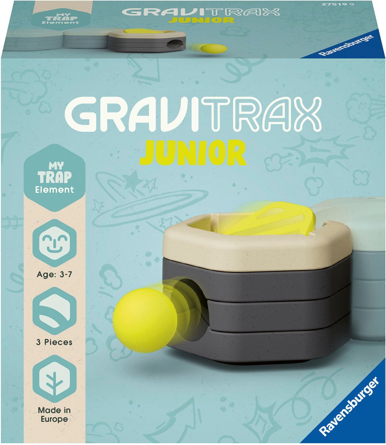 Ravensburger Kugelbahn-Bausatz GraviTrax Junior Element Trap, Made in Europe