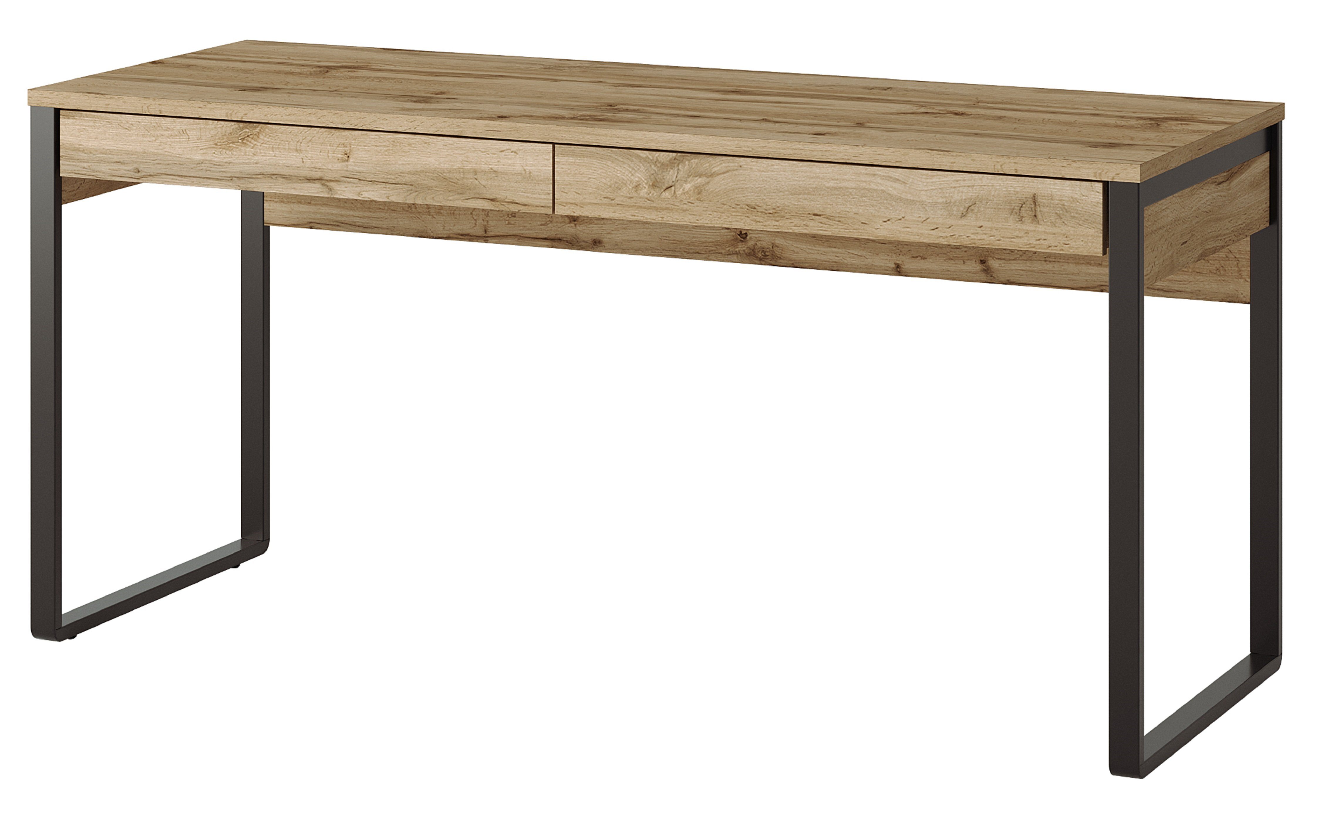 Swema Schreibtisch Tisch Kassia, Soft-Close-Funktion, natur Schubladen mit eiche 160cm Breite | eiche natur