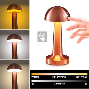 EAXUS Tischleuchte Aufladbare Mushroom Lampe - Schöne Deko Leuchte in Pilzform, Dimmbar, Farbtemperatur einstellbar, integrierter Akku, LED fest integriert, Einstellbare Lichtfarbe, für Wohnzimmer, Schlafzimmer & Co