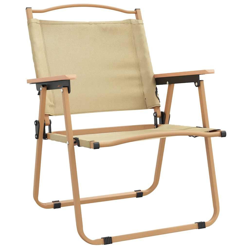 vidaXL Gartenstuhl Campingstühle 2 Stk. Beige 54x55x78 cm Oxford-Gewebe (2 St)