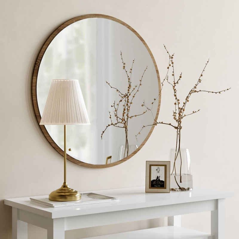 Gozos Spiegel Gozos Modern Runde Spiegel, Wandspiegel (47 x 47 x 3 cm, Runder Spiegel), gerahmter Ganzkörperspiegel mit holz