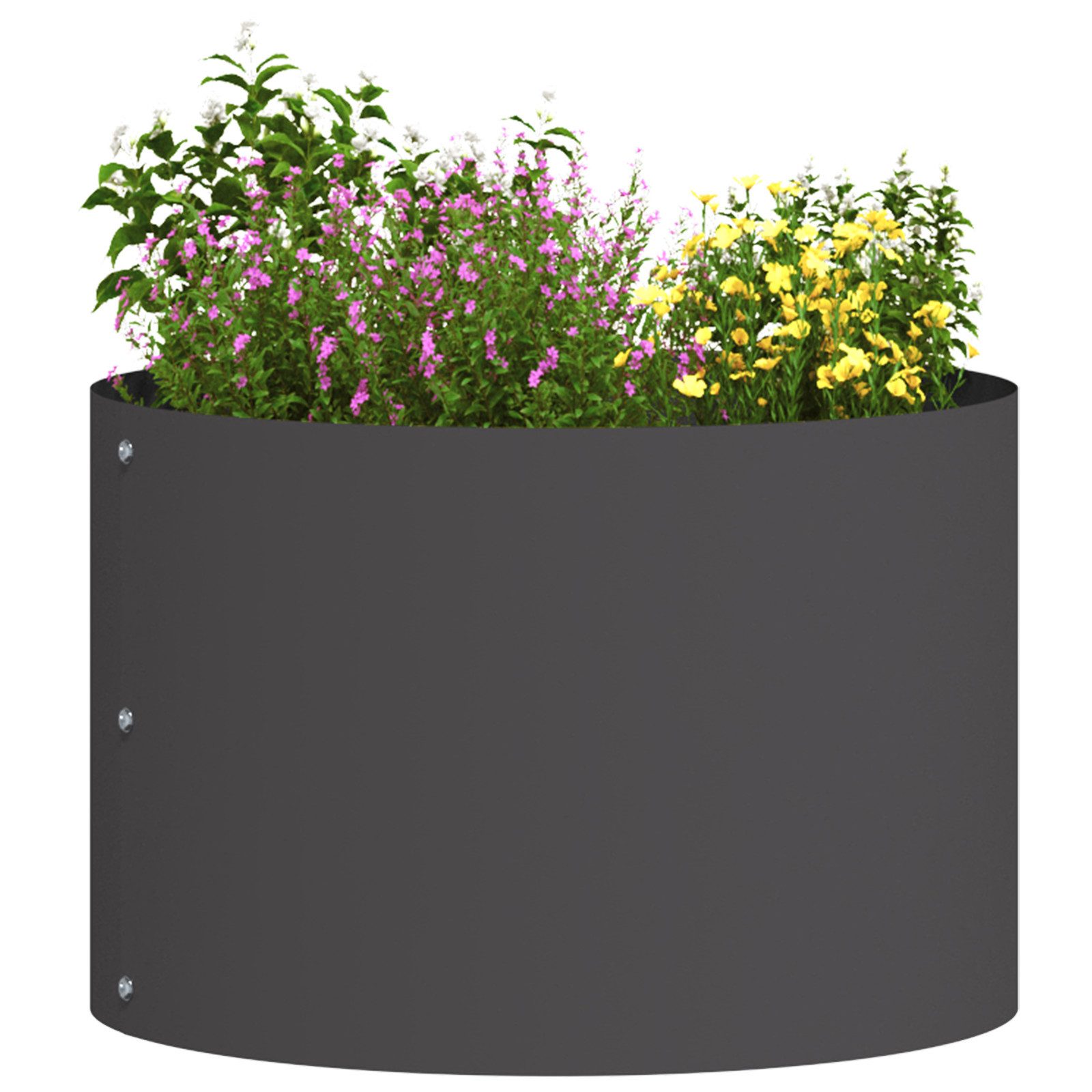 vidaXL Blumentopf Schwarzer Metallpflanzer Schwarz Metall günstig online kaufen