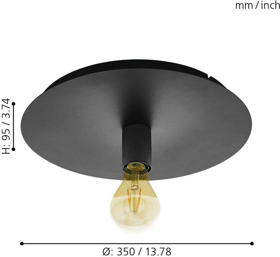 EGLO Deckenleuchte PASSANO 1, Dimmfunktion, ohne Leuchtmittel, Deckenlampe