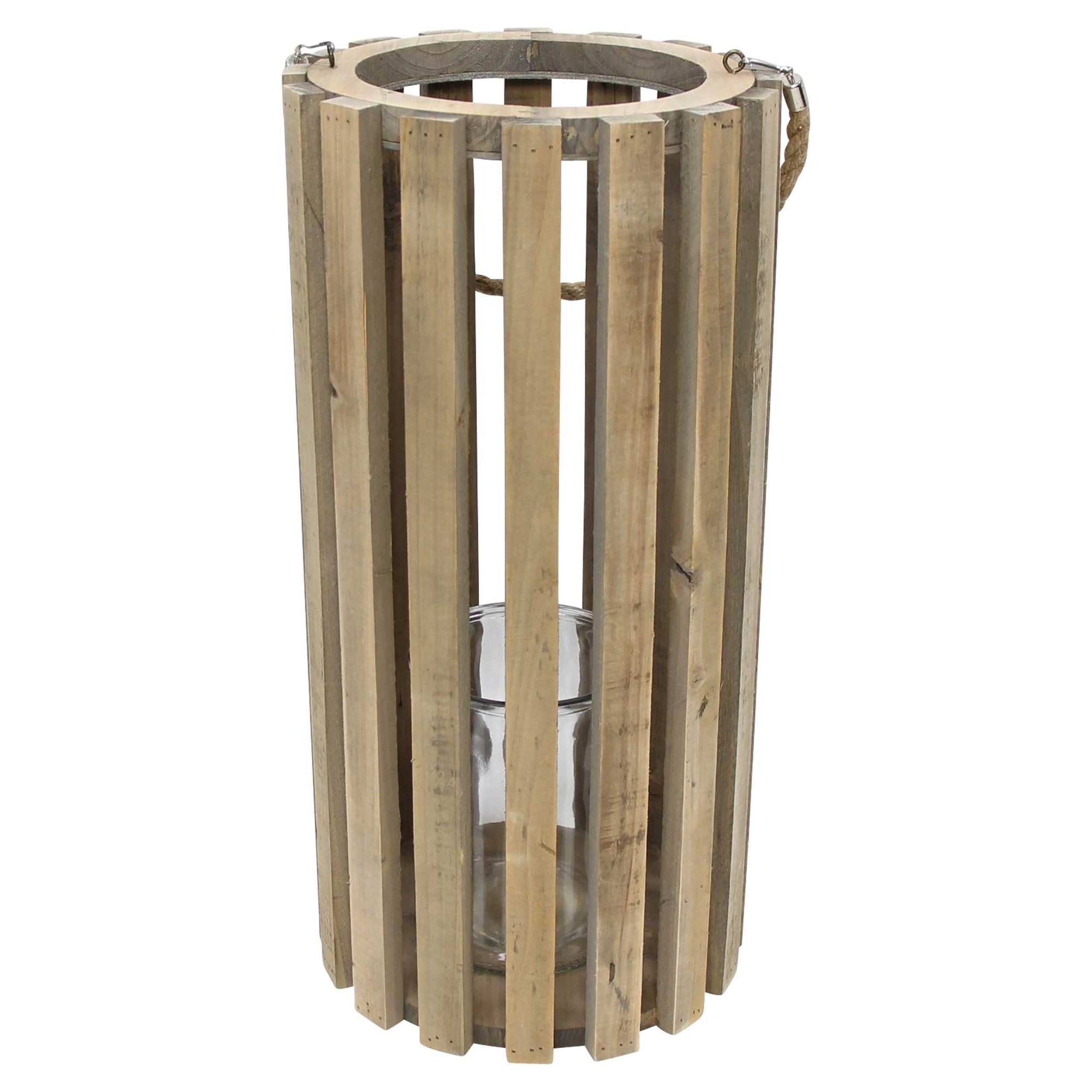 Windlicht Laterne Recycelt recyceltes Holz Windlichtglas