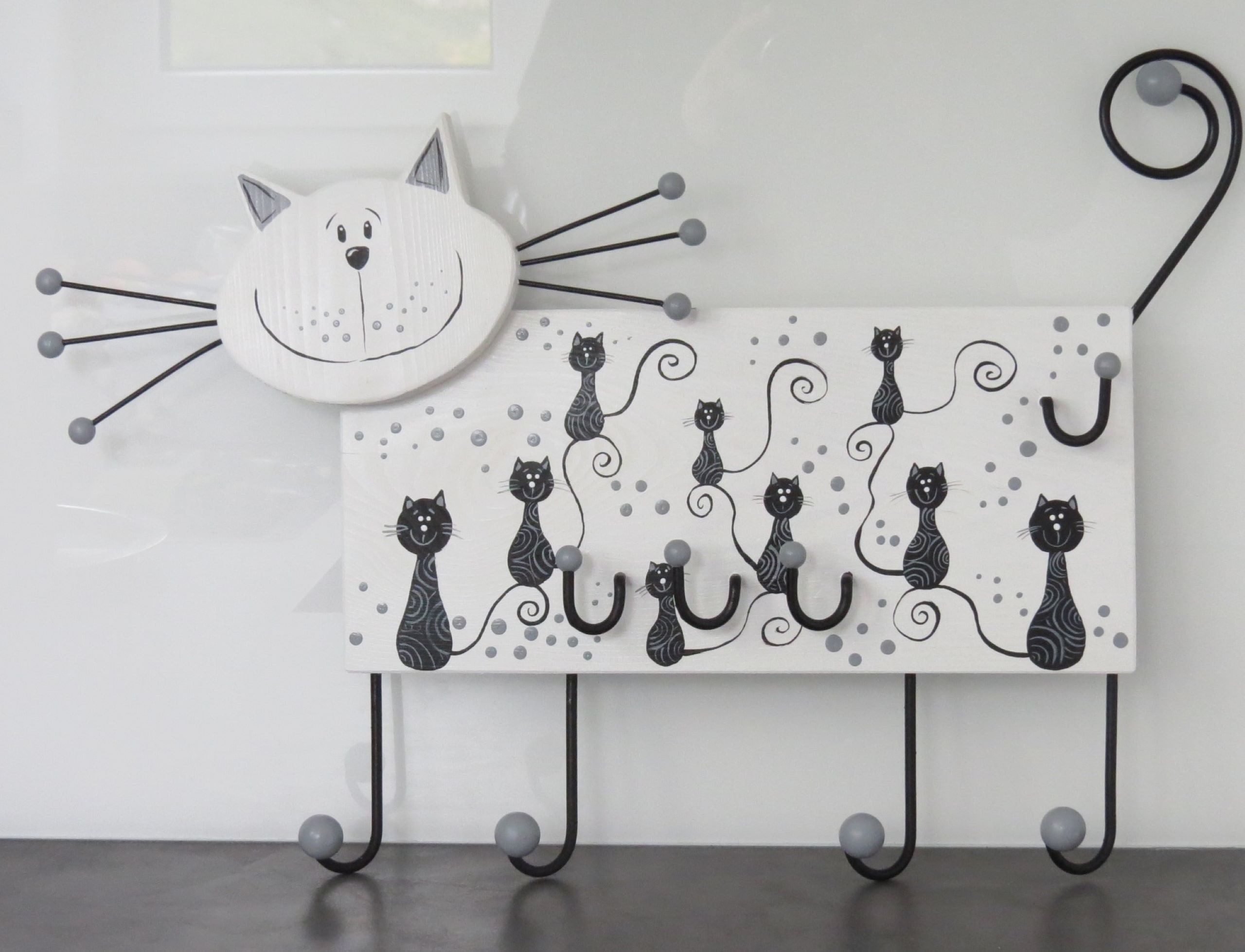 Holzprodukte Kleiderhaken Garderobe Katze Hund Kleiderhaken Kindergarderobe 3D Шкафыhaken