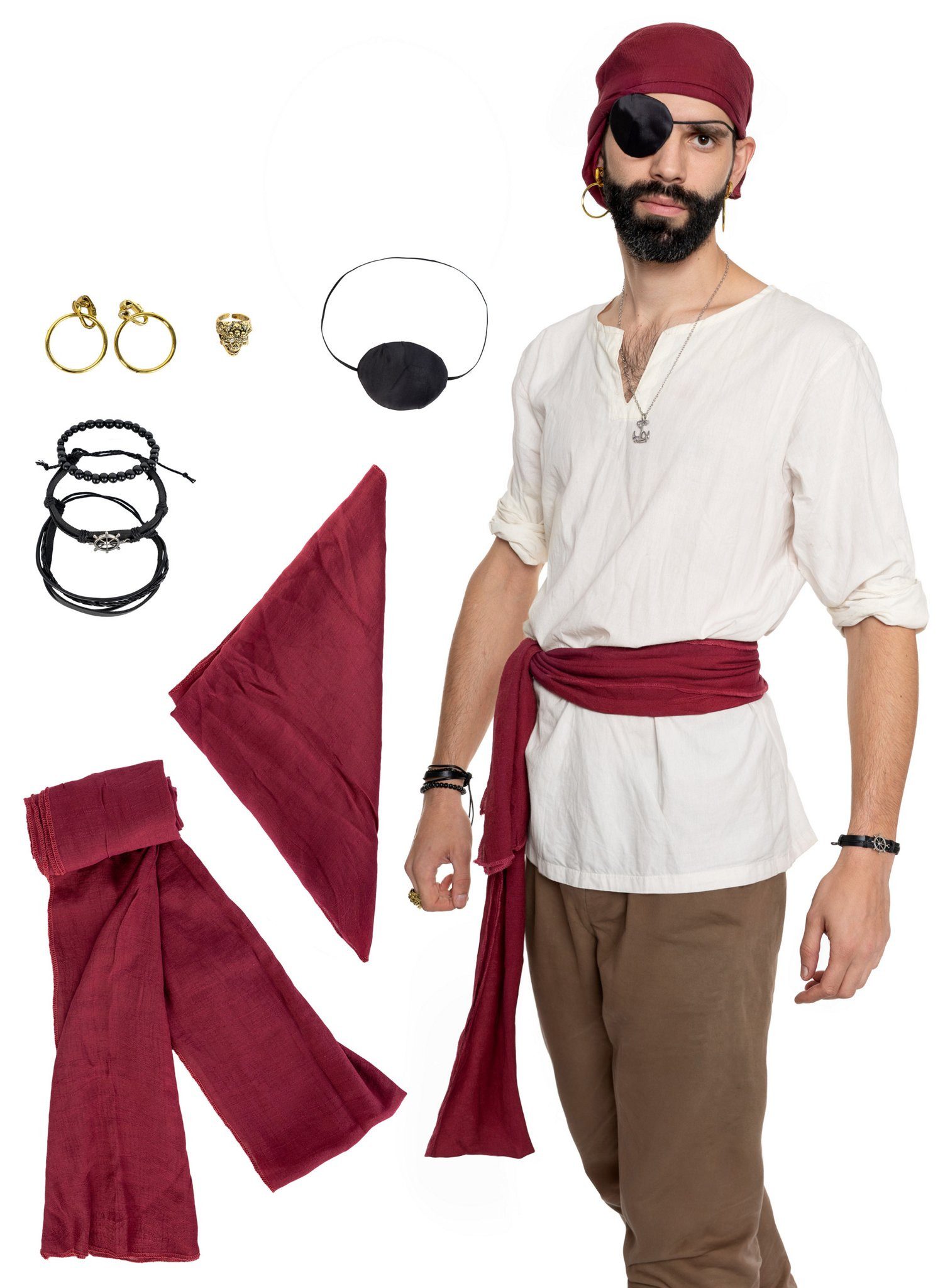 Metamorph Piraten-Kostüm Pirat Kostümset - Karneval Faschingskostüm Herren, günstig online kaufen