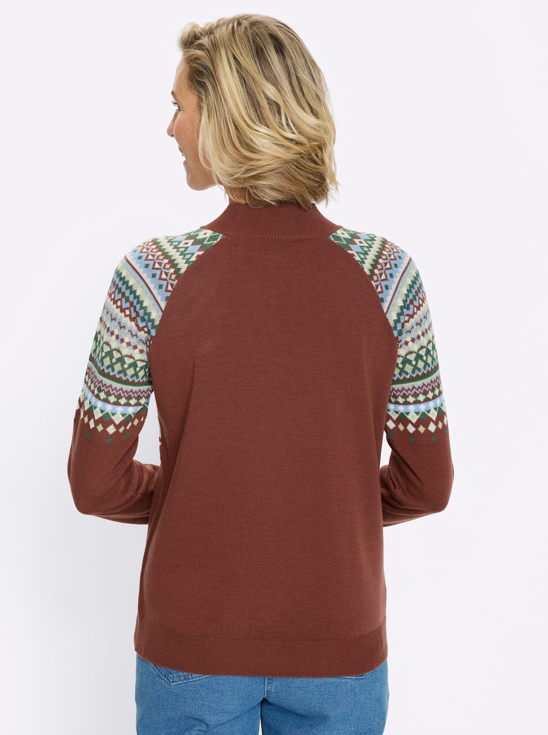 Sieh an! Strickpullover Norwegerpullover Langarm Jacquard, Jersey