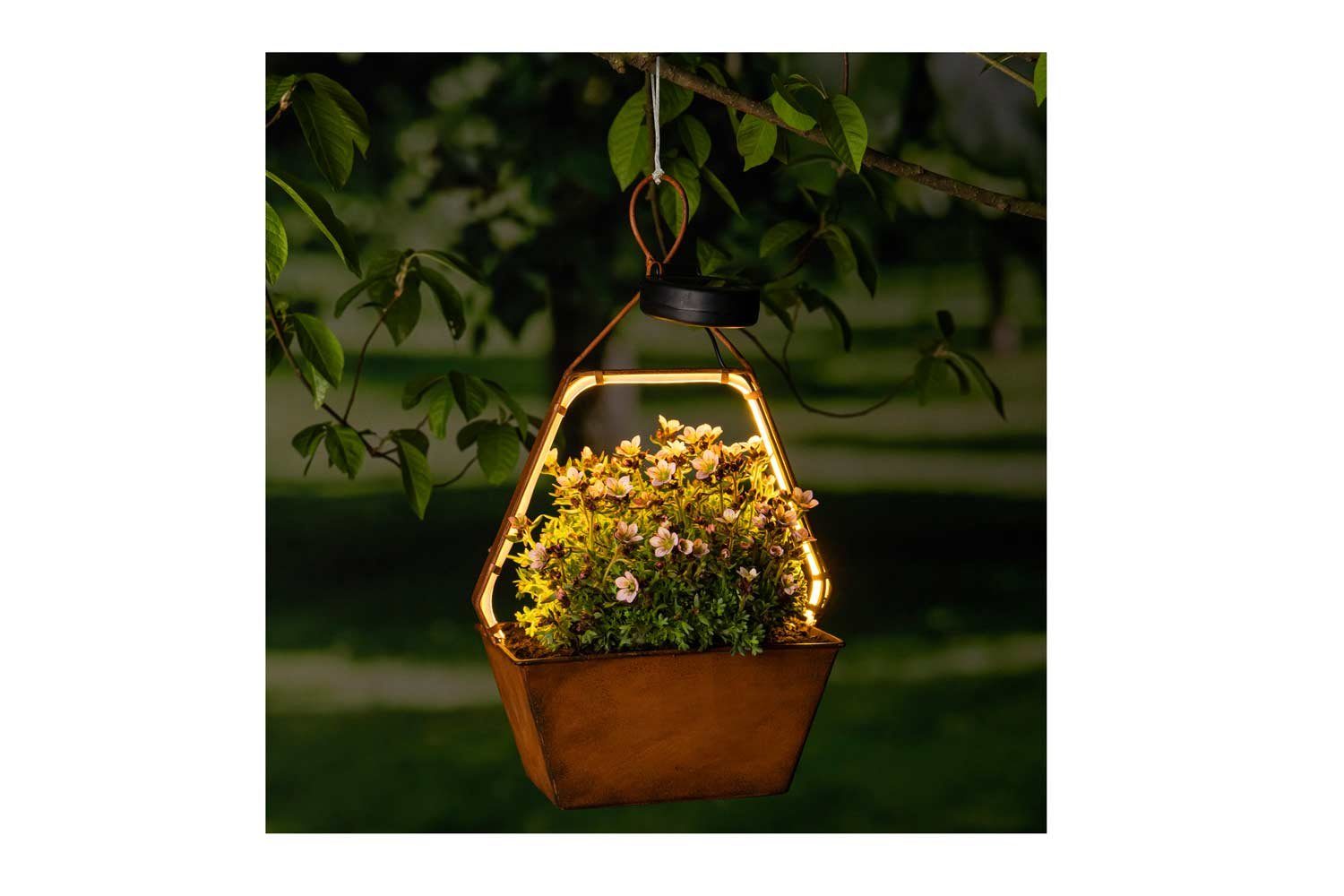 Lichtsensor, Kübel LED Haushalt bepflanzbar 45 warmweiß, LED-Hängeleuchte, Rostoptik International LED,