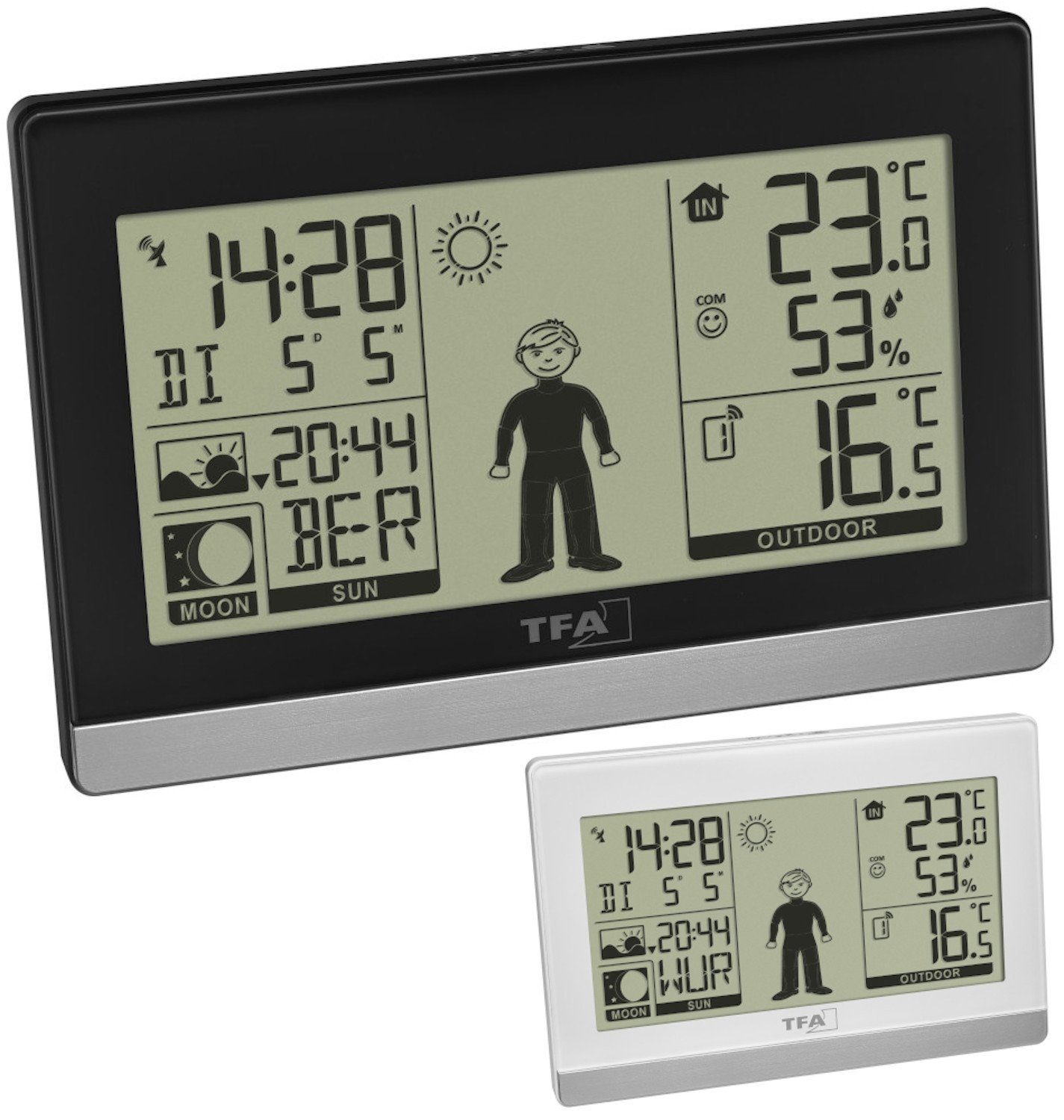 Funkwetterstation mit Außensender Weather Boy TFA 35.1159 Funkuhr digital