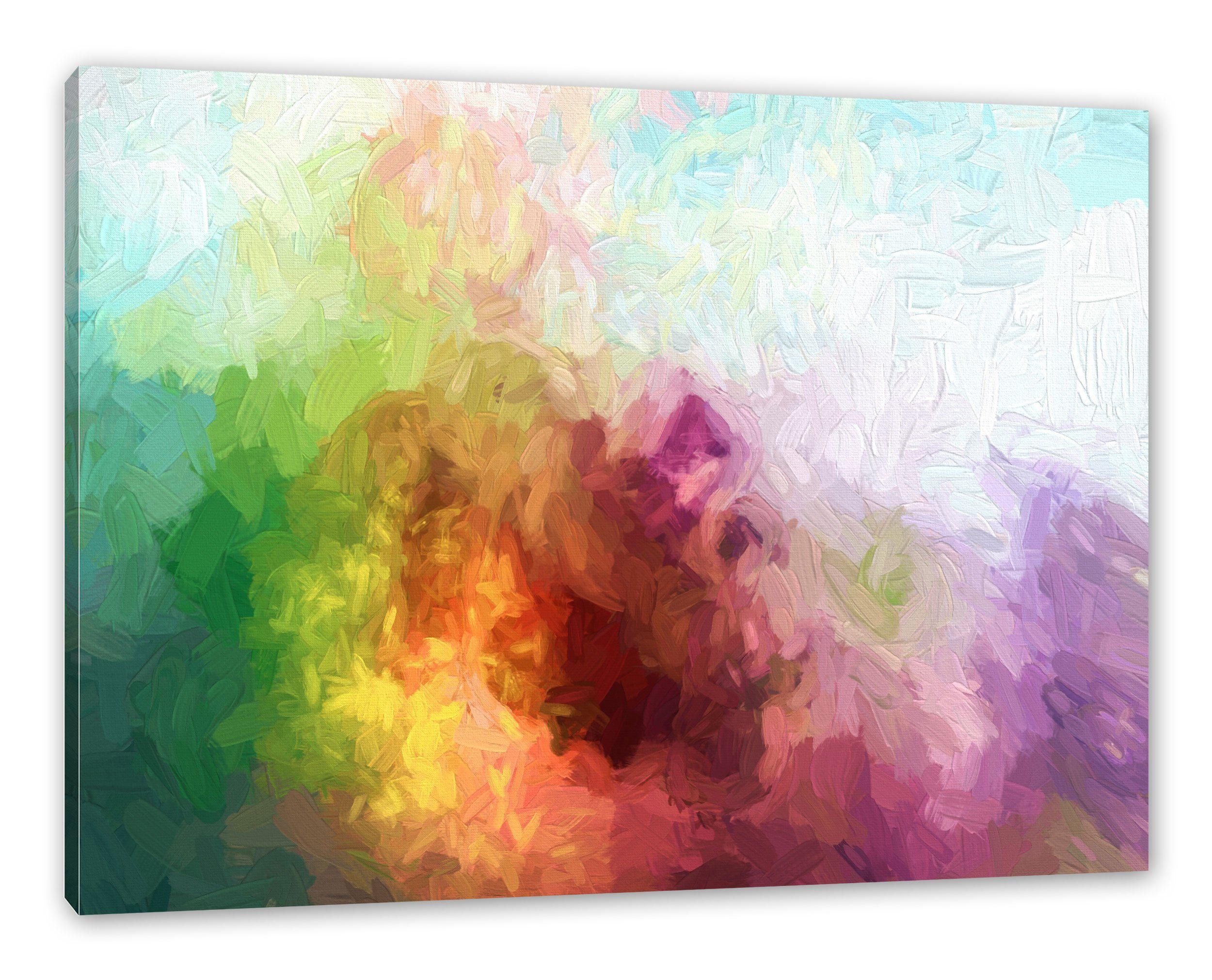 Pixxprint Leinwandbild abstrakte bunte Wasserfarben, abstrakte bunte Wasserfarben (1 St), Leinwandbild fertig bespannt, inkl. Zackenaufhänger