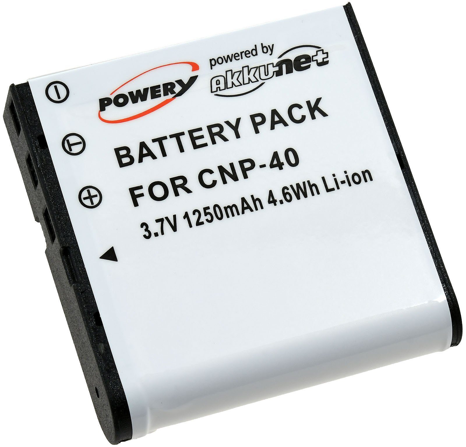 Powery Akku für Casio Typ NP-40 Kamera-Akku 1250 mAh (3.7 V)