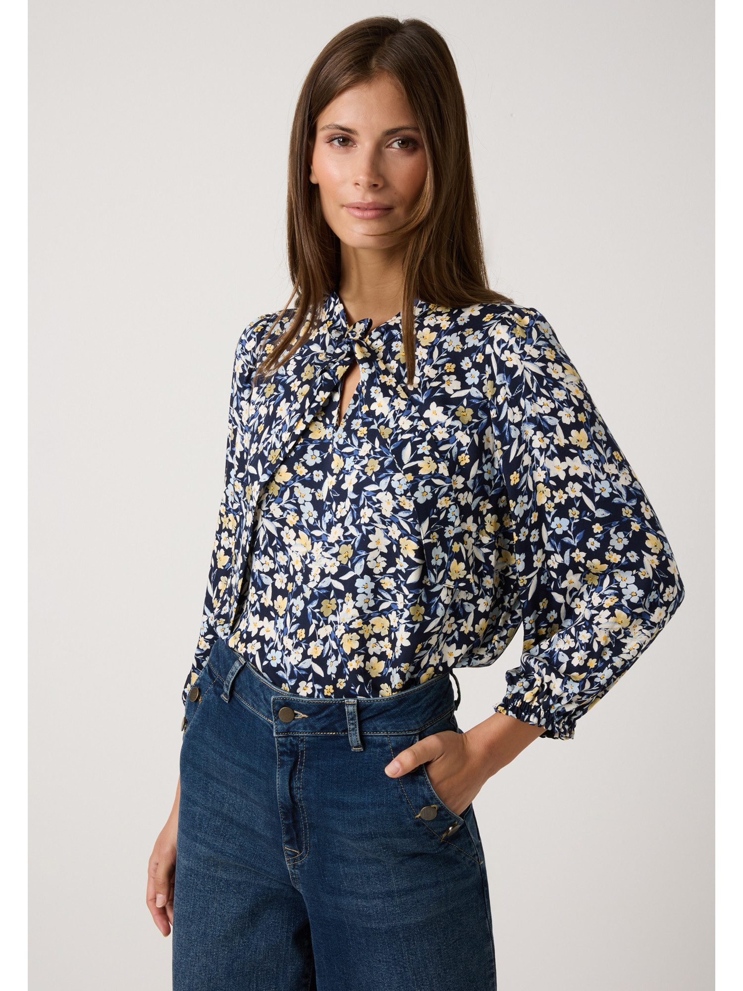 MORE&MORE Klassische Bluse Schlupfbluse Viskose, 3/4 günstig online kaufen
