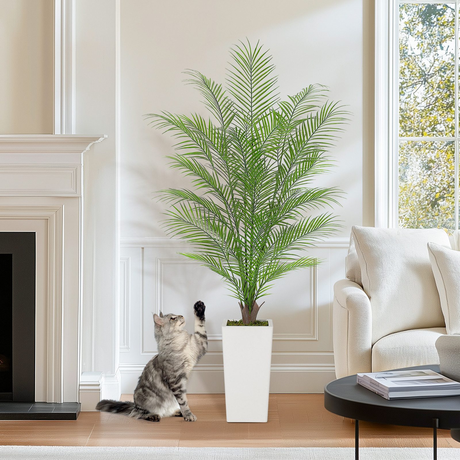 Kunstbaum Künstliche Pflanzen Künstliche Palme Deko, GarveeMore, Höhe 155 cm