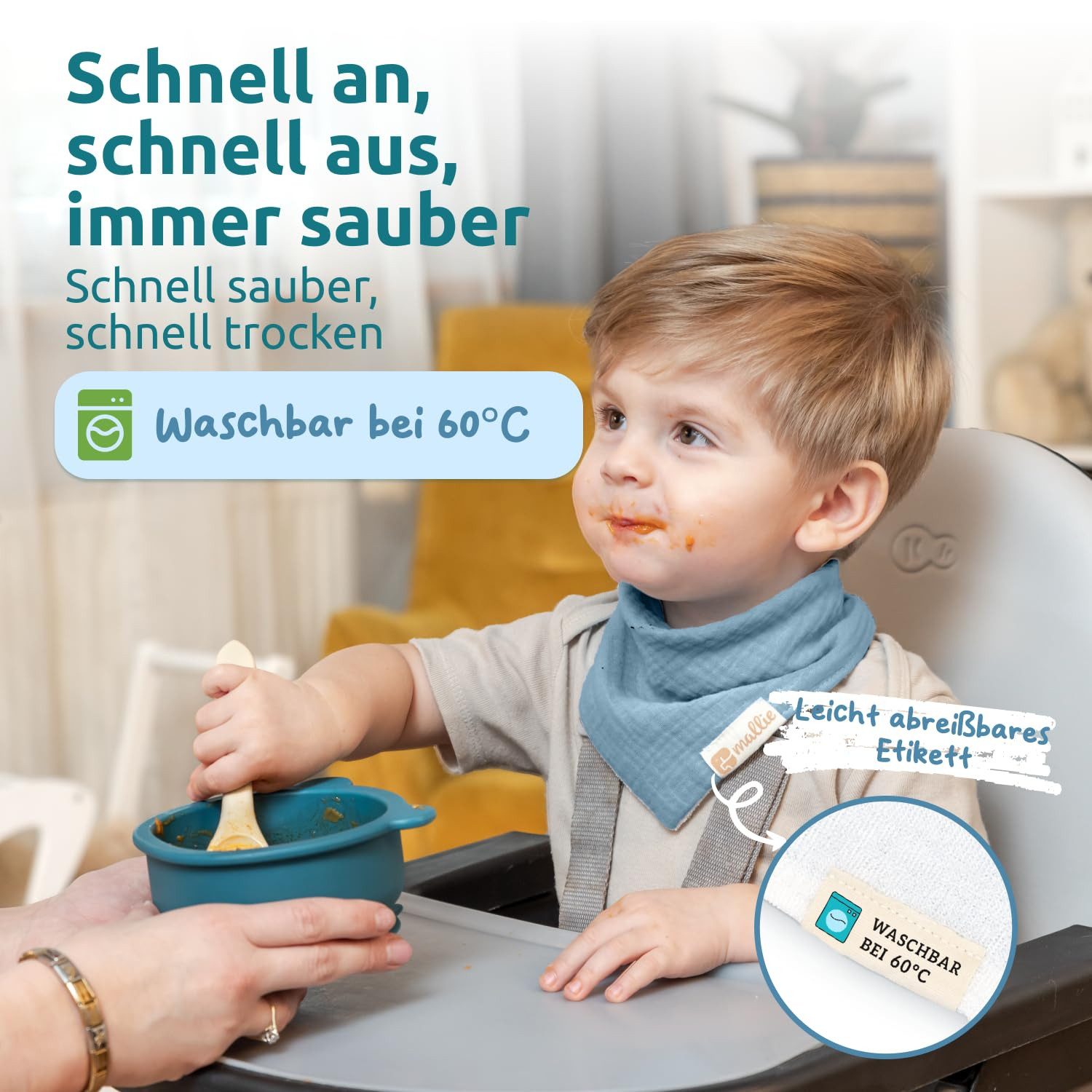 Mallie Lätzchen Musselin Lätzchen Baby im 6er oder 8er Set, (Als Bibs, Dreieckstuch Baby, Baby Lätzchen -, 6-St., Musselin Halstuch Baby, Musselintücher Baby und Babylätzchen), Sabberlätzchen Baby Halstücher Baby