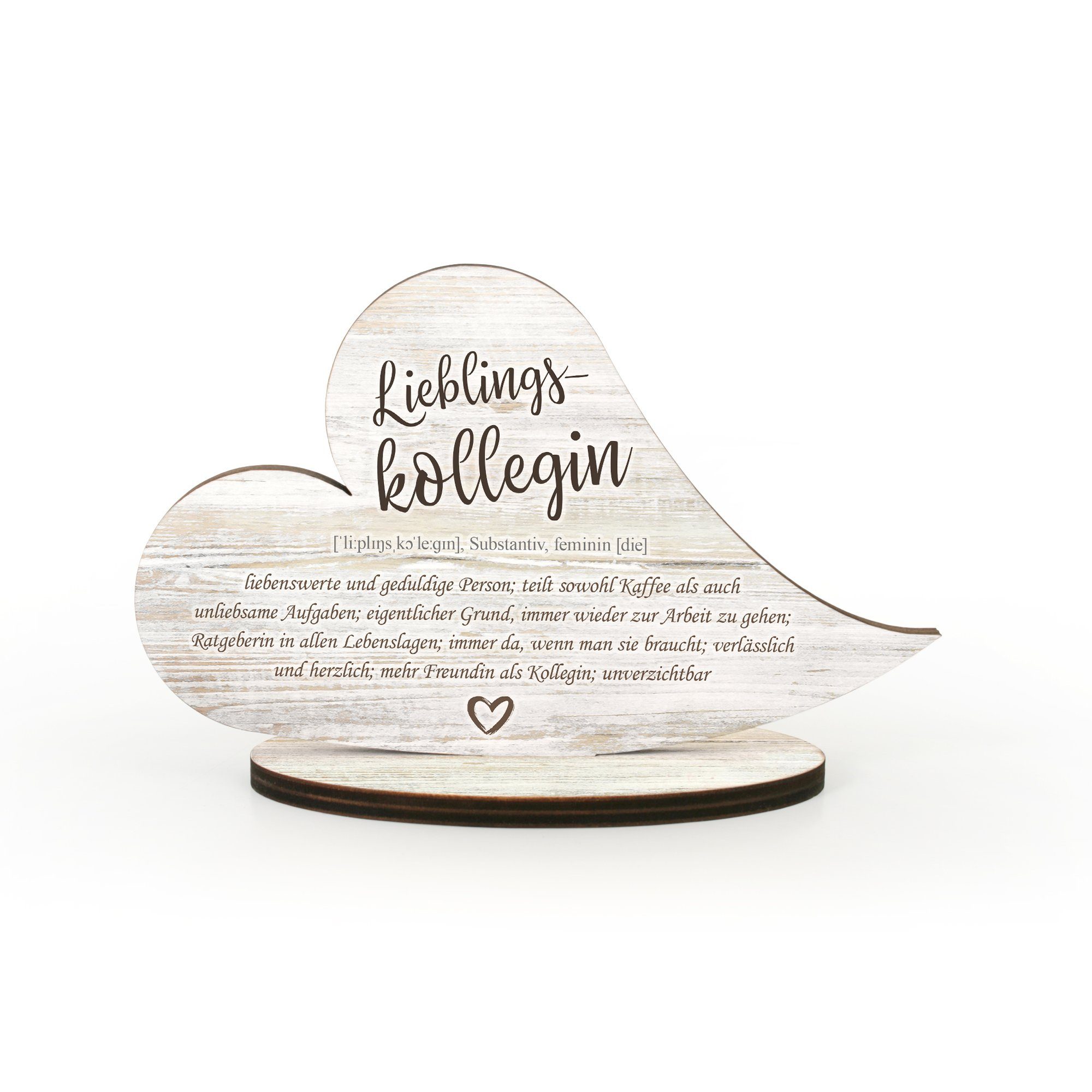 Kreative Feder Dekoobjekt Herz-Aufsteller „Lieblingskollegin“ - freistehend günstig online kaufen