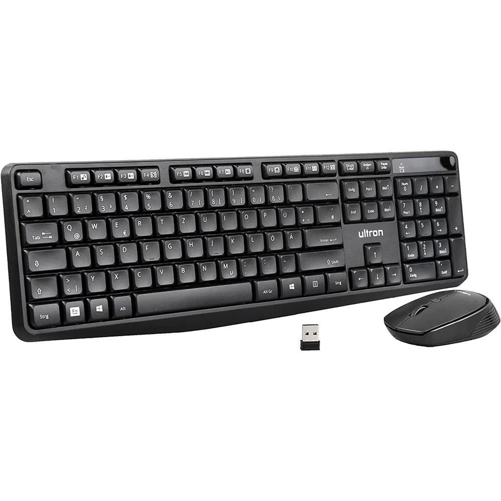 Ultron UMC300 Kabelloses Tastatur-Maus-Set Tastatur- und Maus-Set, Deskset, Multimediatasten, QWERTZ, kabellos, Set