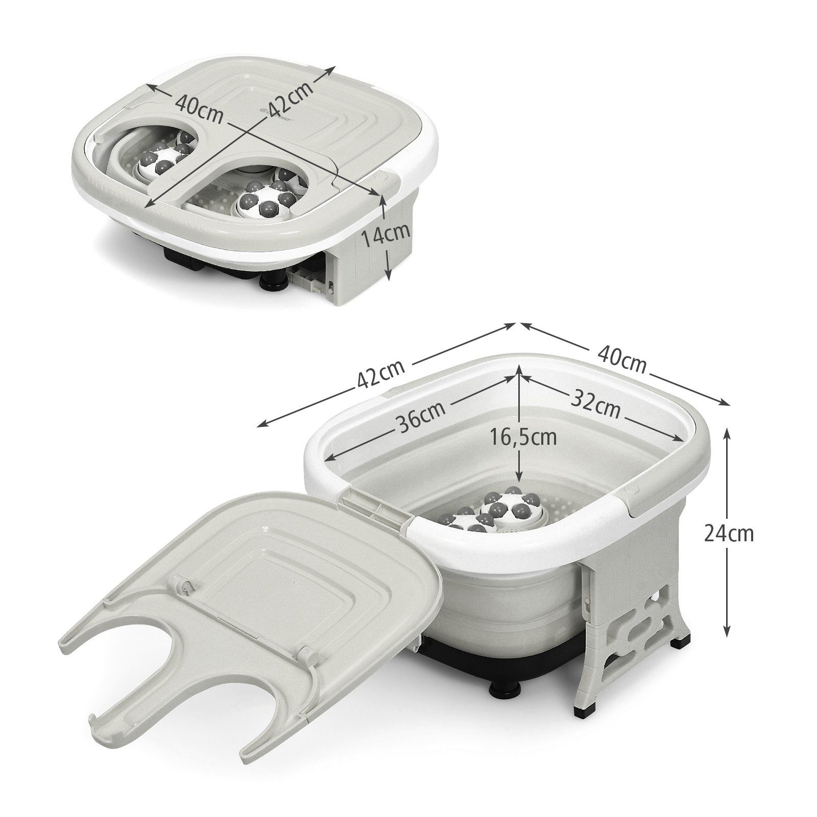 COSTWAY Fußmassagegerät, 36-48℃, 500W, Fernbedienung, klappbar