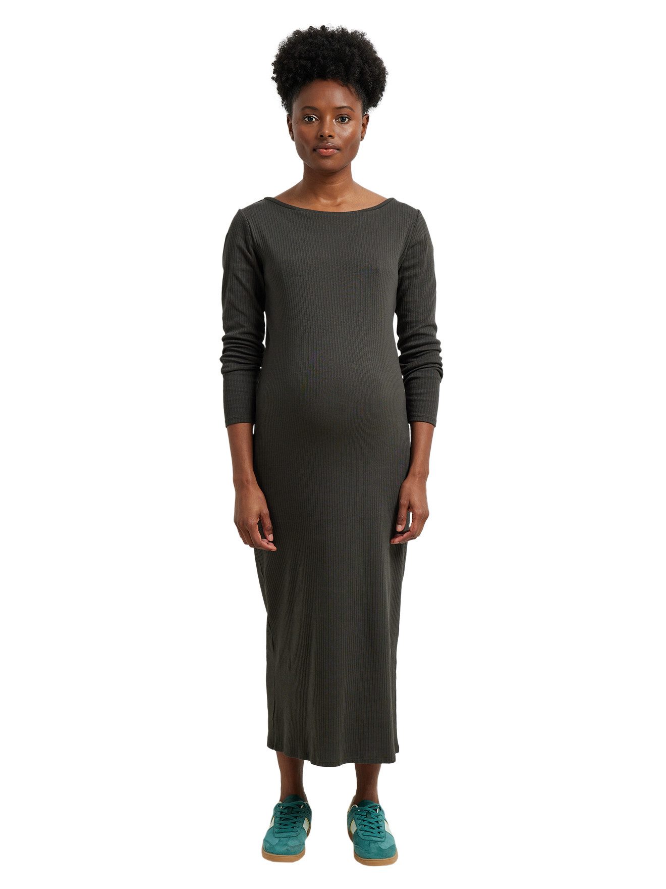 vertbaudet Umstandskleid Langes Umstandskleid aus Rippjersey, lange Ärmel