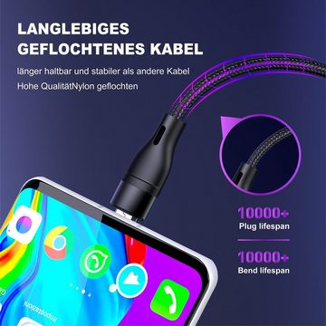 neue dawn USB Schnellladekabel für iPhone/Samsung/Motorola/Huawei/Google/XIAOMI Smartphone-Kabel, Micro-USB, USB C, Lightning, (120.000 cm), iPhone14 pro max Samsung Z Flip4 S21 A51 M31