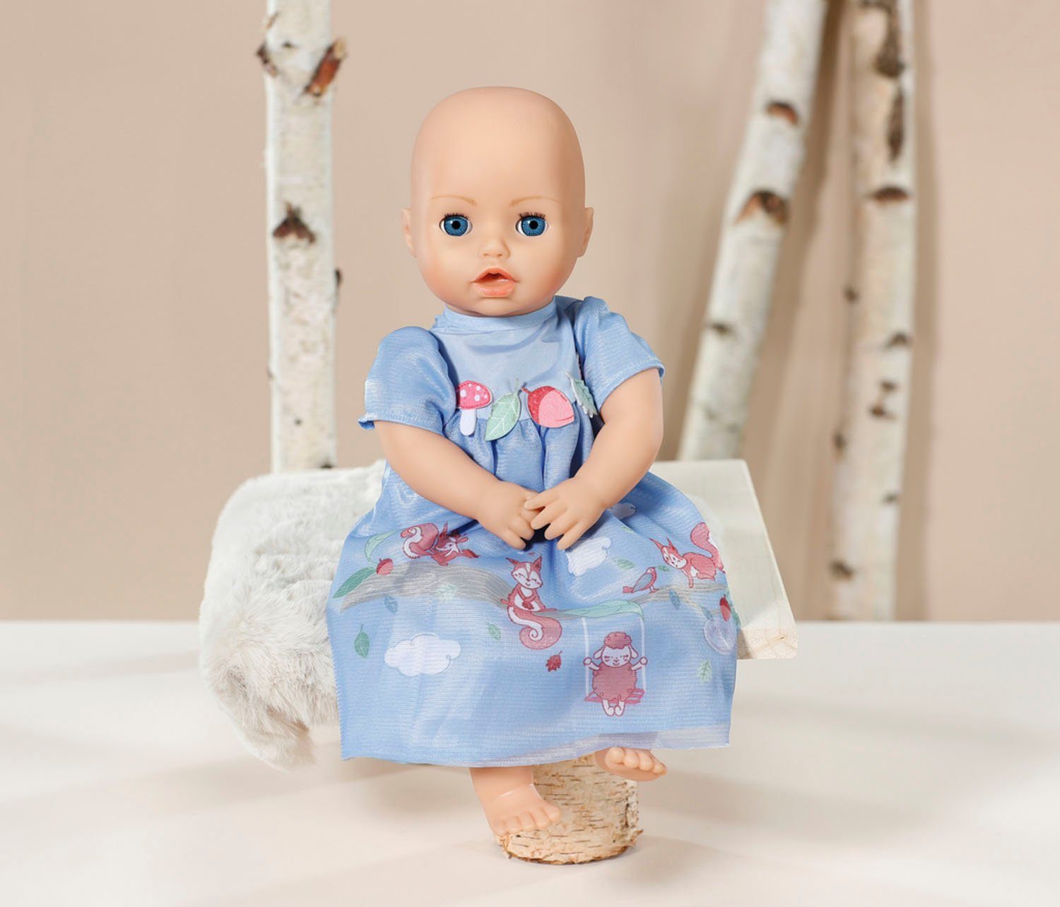 Baby Kleid cm Annabell Puppenkleidung blau Eichhörnchen, 43