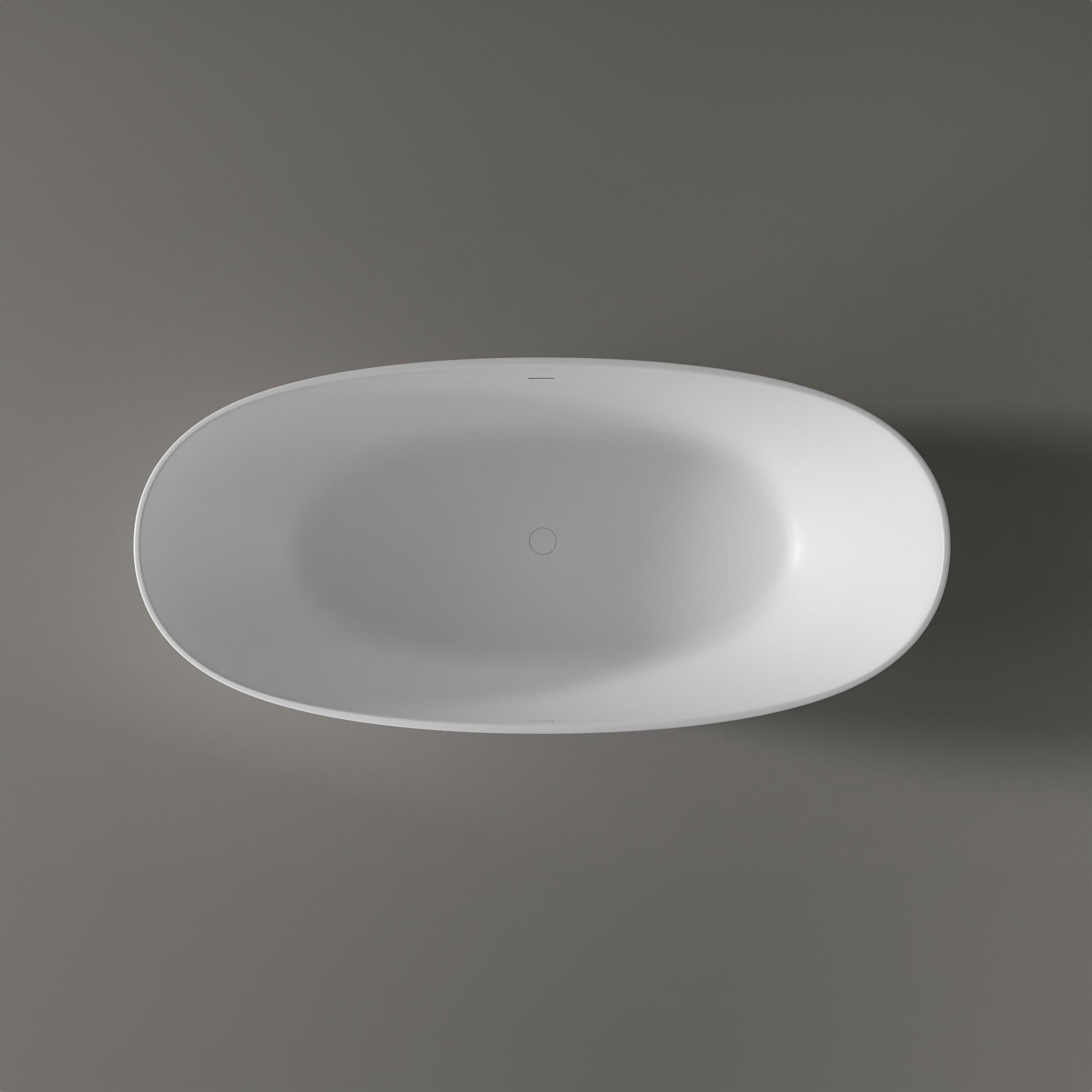 Bernstein Badewanne HAWAII STONE 180 x 85 cm, Freistehende Badewanne Mineralguss matt oval