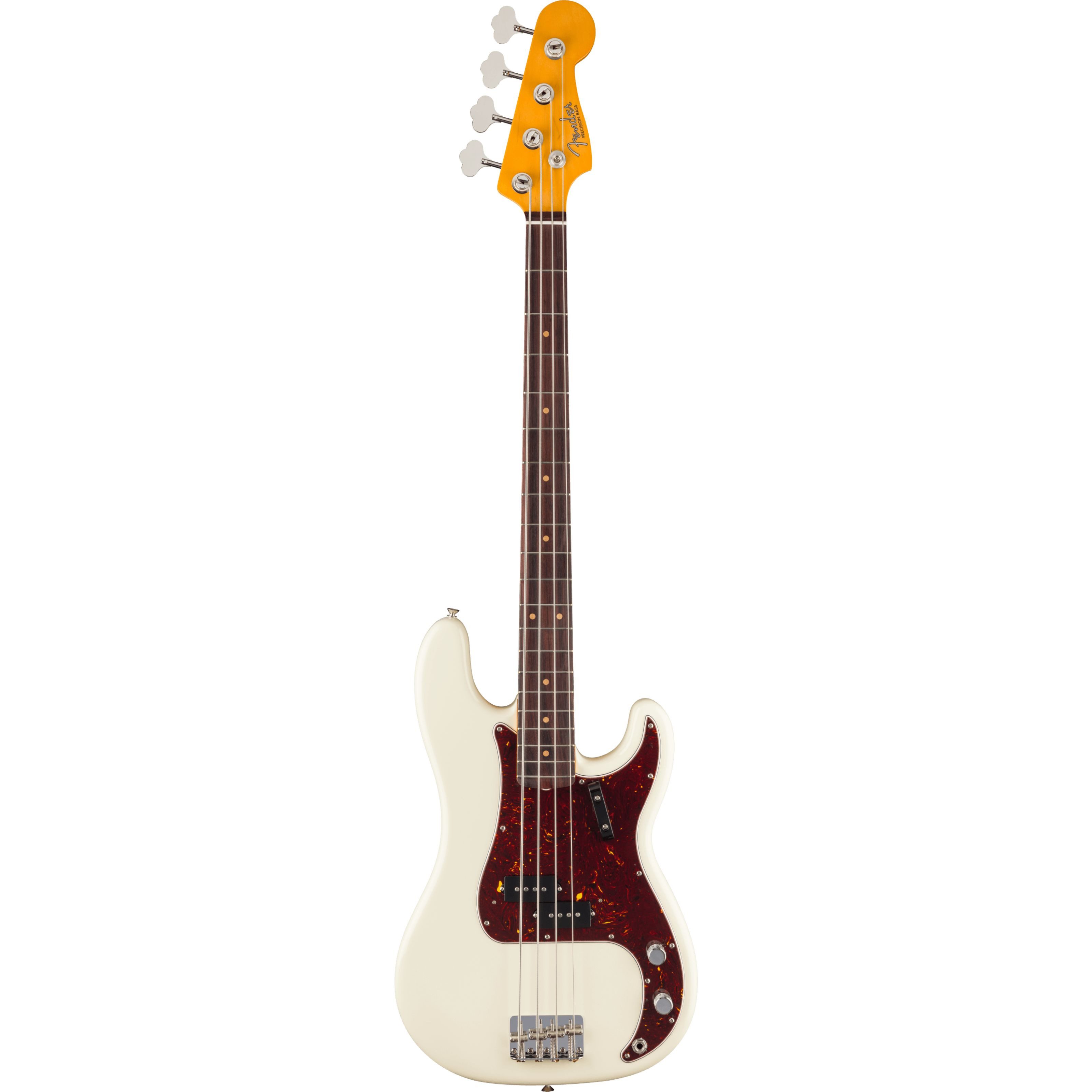 Fender E-Bass, E-Bässe, 4-Saiter E-Bässe, American Vintage II 1960 Precision Bass RW Olympic White - E-Bass