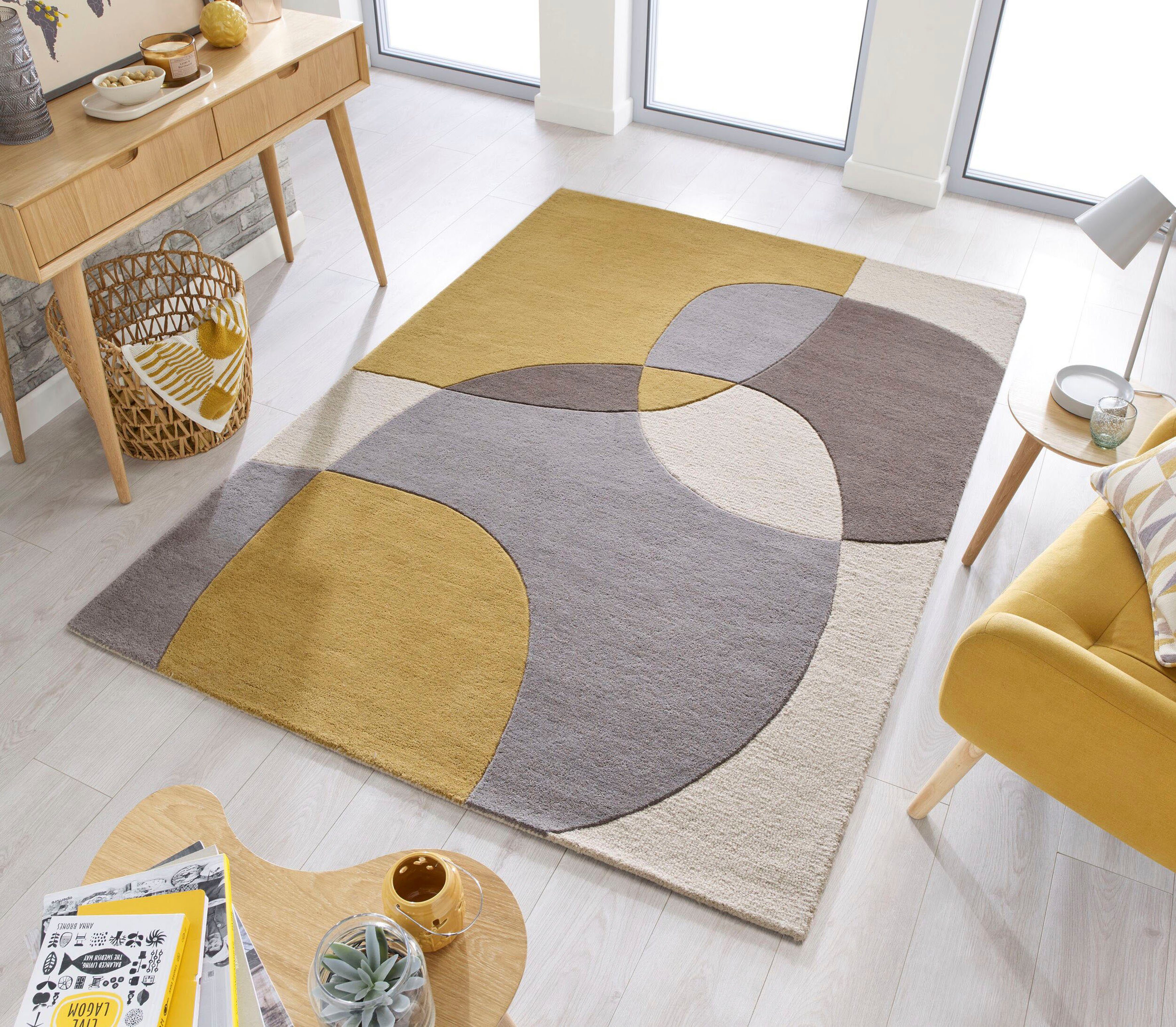 FLAIR RUGS Wollteppich »Glow, gemustert & modern«, rechteckig, 8 mm Höhe, f günstig online kaufen
