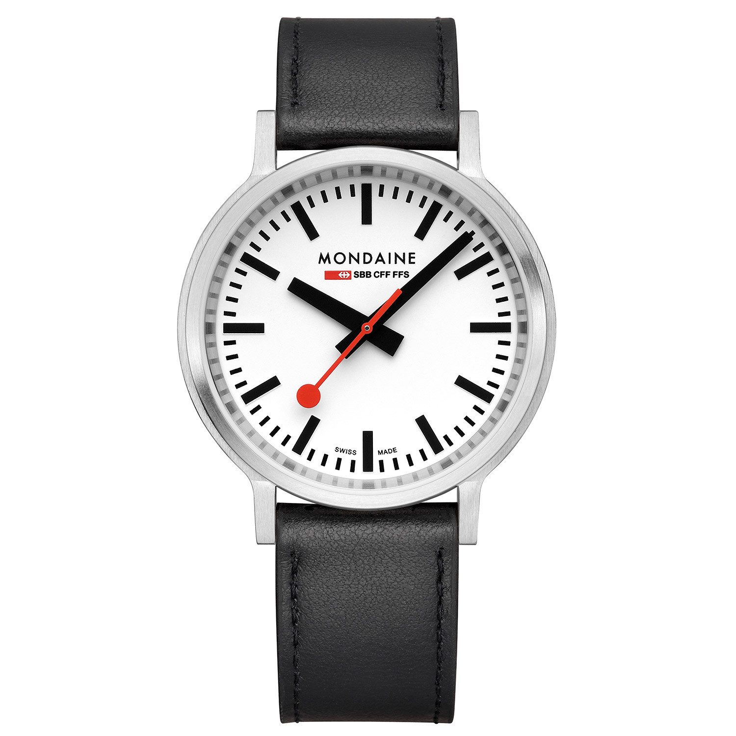 MONDAINE Quarzuhr top2go mit Lederband 41 mm