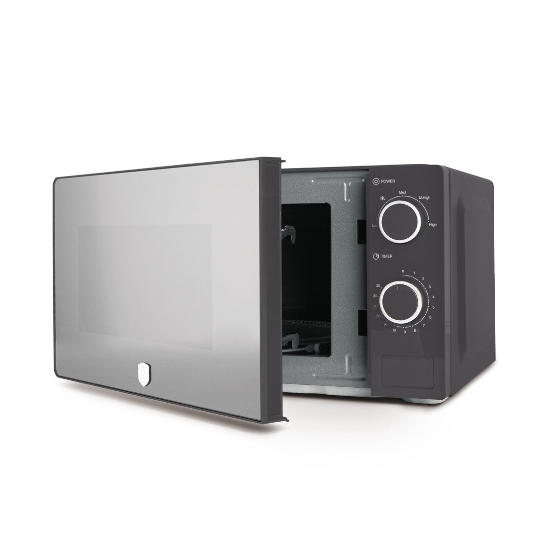 BerlingerHaus Mikrowelle BH 9905, 20 l, 700 W, 5 Leistungsstufen, Auftaufunktion, Spiegelglastür