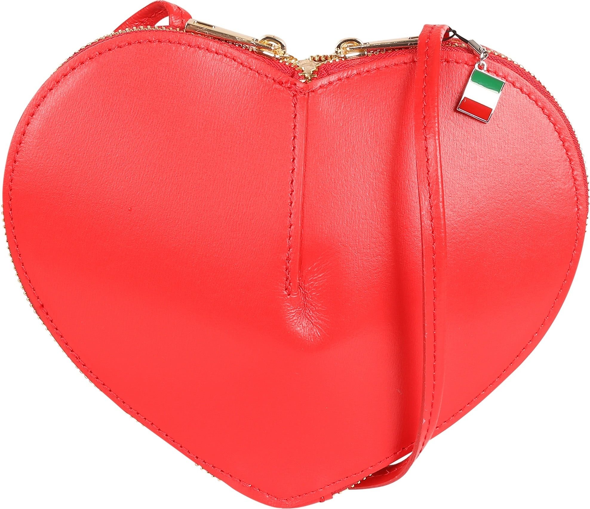 FLORENCE Umhängetasche Florence Damen Umhängetasche Leder Herz (Umhängetasche), Damen Umhängetasche Leder, rot ca. 22cm x 16cm hoch