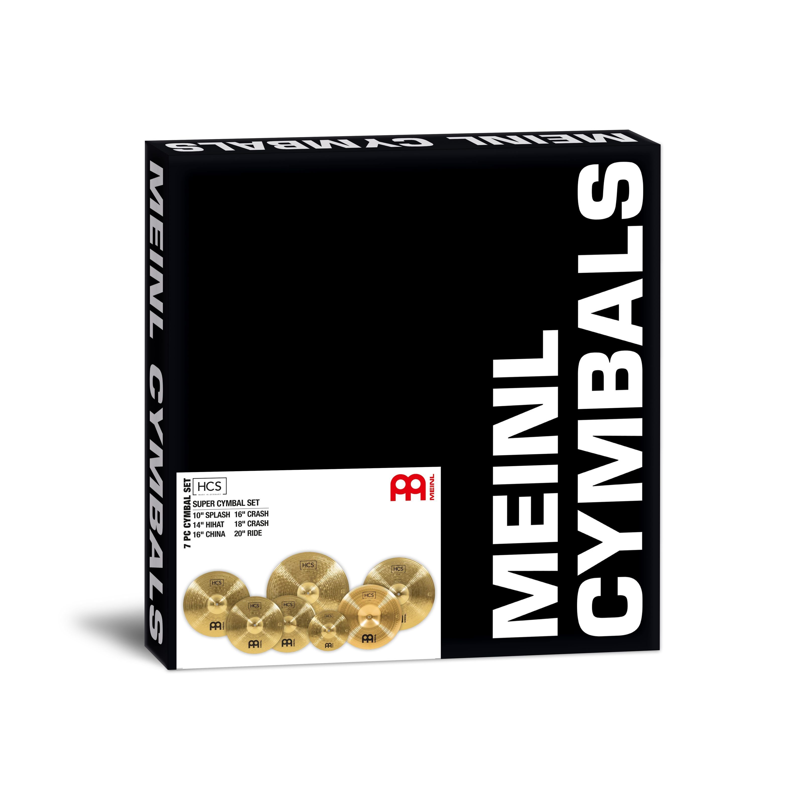 Meinl Percussion Becken,HCS Super Cymbal Set 10SP14HH16CR16CH18CR20R, Cymbals, Cymbal Sets, HCS Super Cymbal Set 10SP,14HH,16CR,16CH,18CR,20R - Becken Set